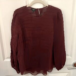 Talbots Burgundy Chiffon top with underlying tank size 16 Petite